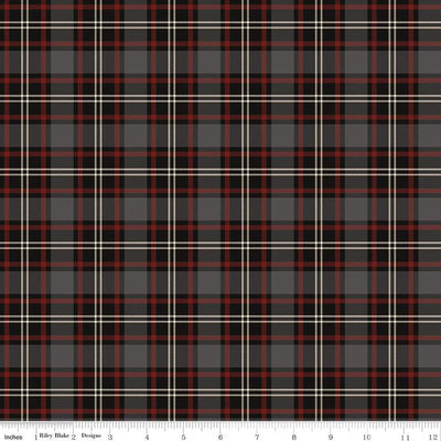 Riley Blake Pine Grove Plaid Quilting Cotton Fabric- Black
