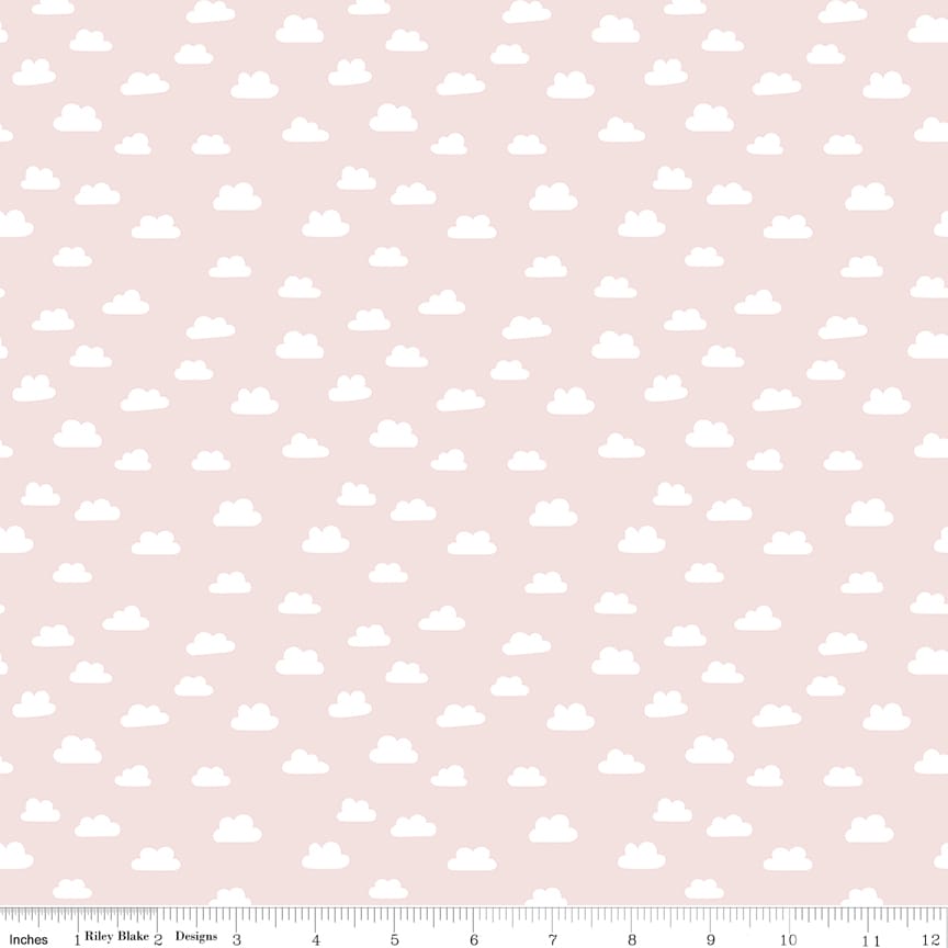 Riley Blake Baby Girl Clouds Quilting Cotton Fabric- Pink