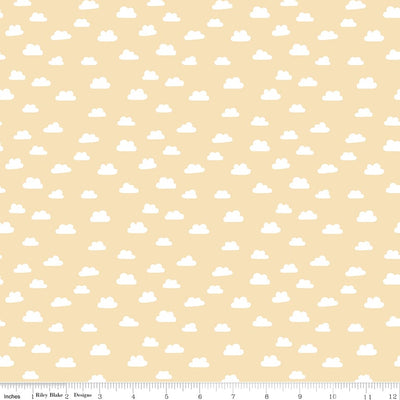 Riley Blake Baby Girl Clouds Quilting Cotton Fabric- Yellow