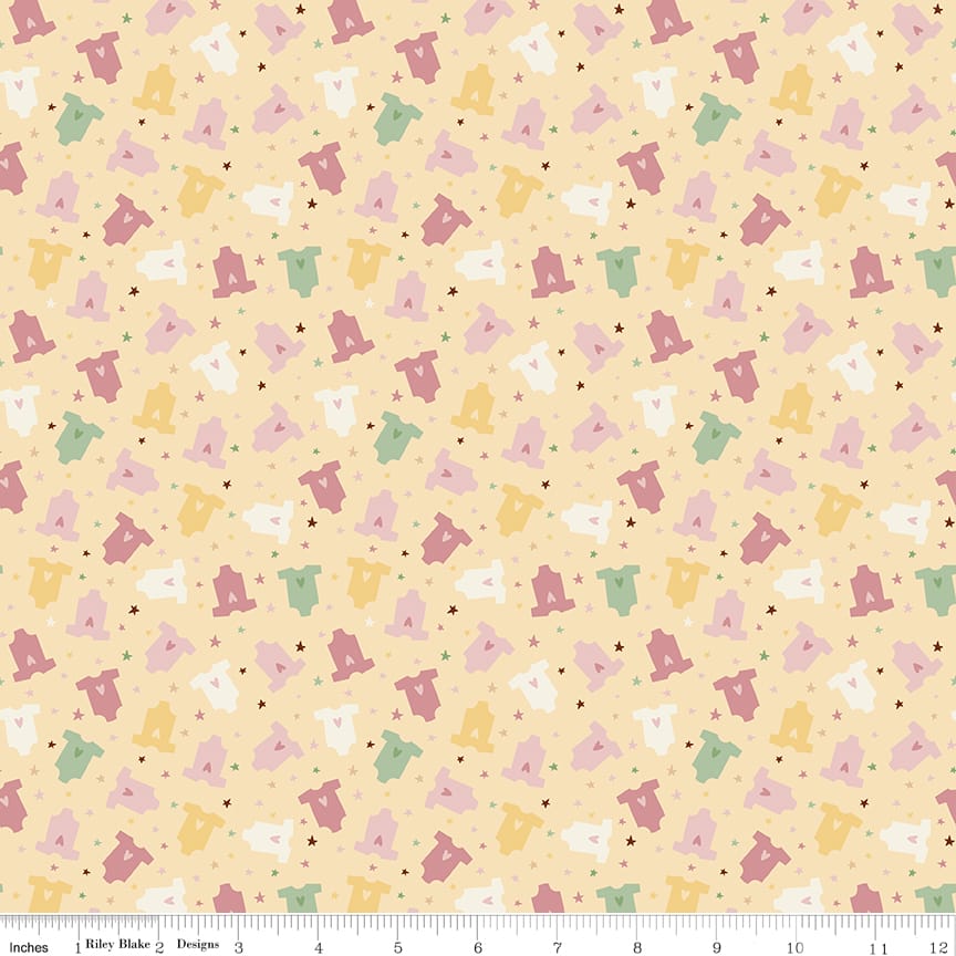 Riley Blake Baby Girl Onesies Quilting Cotton Fabric- Yellow