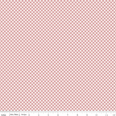 Riley Blake Baby Girl Gingham Quilting Cotton Fabric- Rose