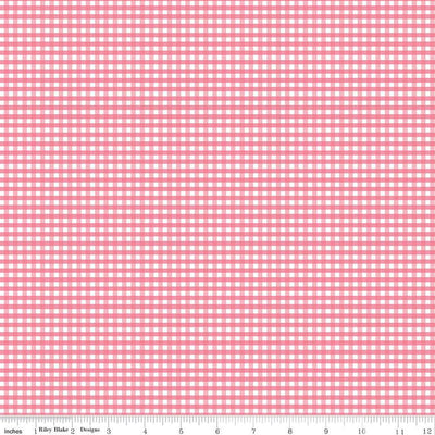 Riley Blake Small 1/8" Gingham Quilting Cotton Fabric- Sugar Pink