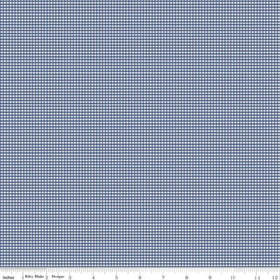 Riley Blake Micro 1/16" Gingham Quilting Cotton Fabric- Denim
