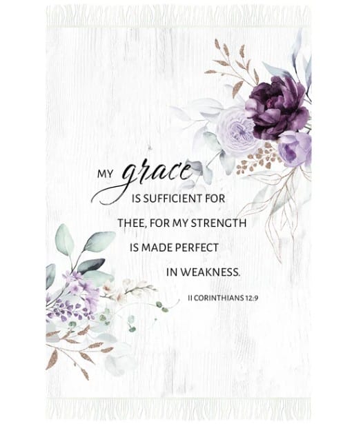 Plum Roses Floral Woven Throw Blanket 50x70 inches