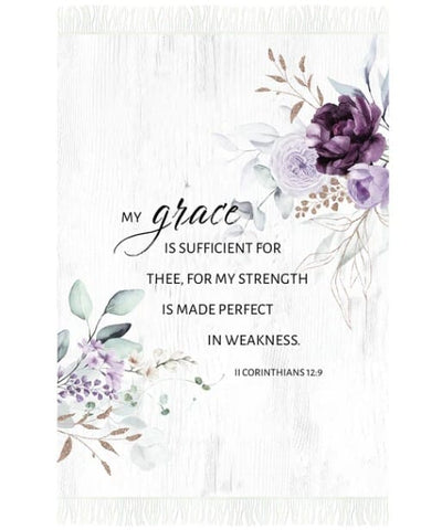 Plum Roses Floral Woven Throw Blanket 50x70 inches