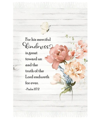 Peach Butterfly Floral Woven Throw Blanket 50x70 inches