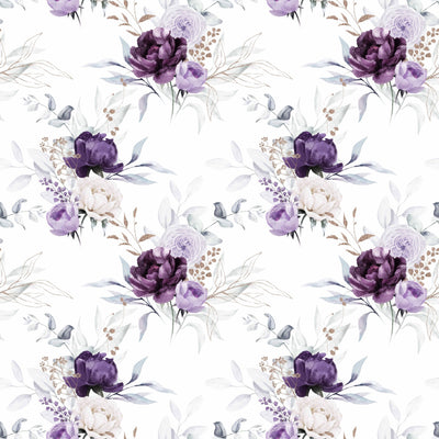 Queen-Sized Plum Roses Luxurious Fleece Blanket - 80x95 inches