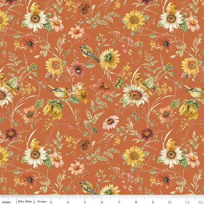 Riley Blake Sunflower Whispers Prairie Quilting Cotton Fabric- Pumpkin