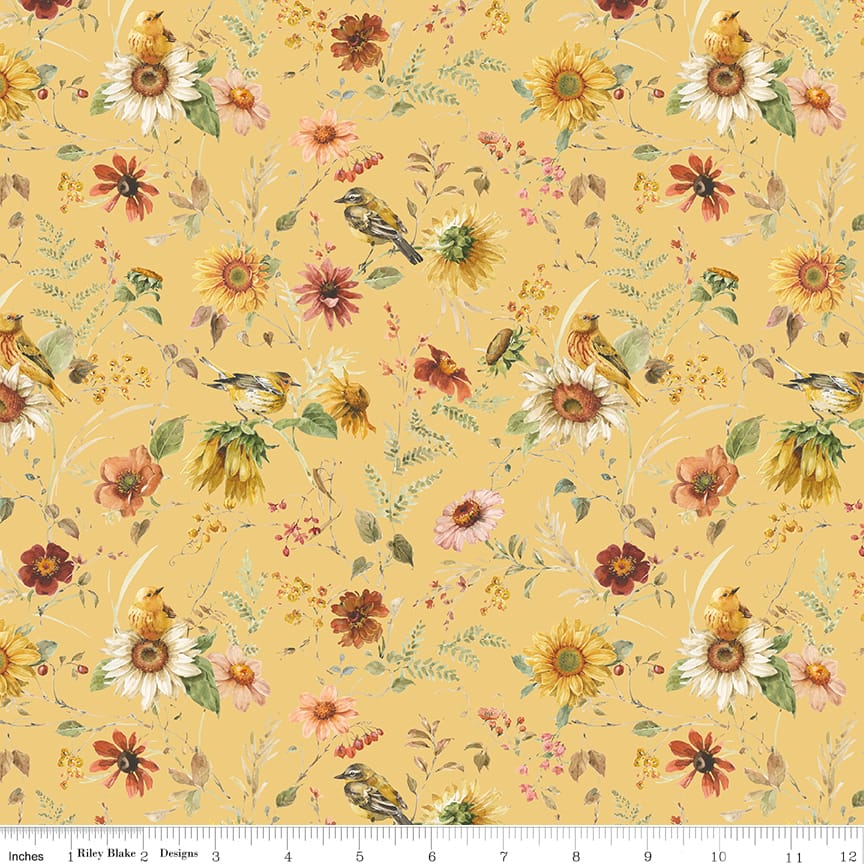 Riley Blake Sunflower Whispers Prairie Quilting Cotton Fabric- Yellow