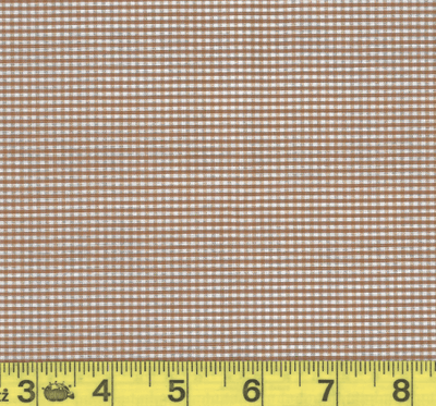 Brown Tiny Check Plaid Poly Cotton Fabric