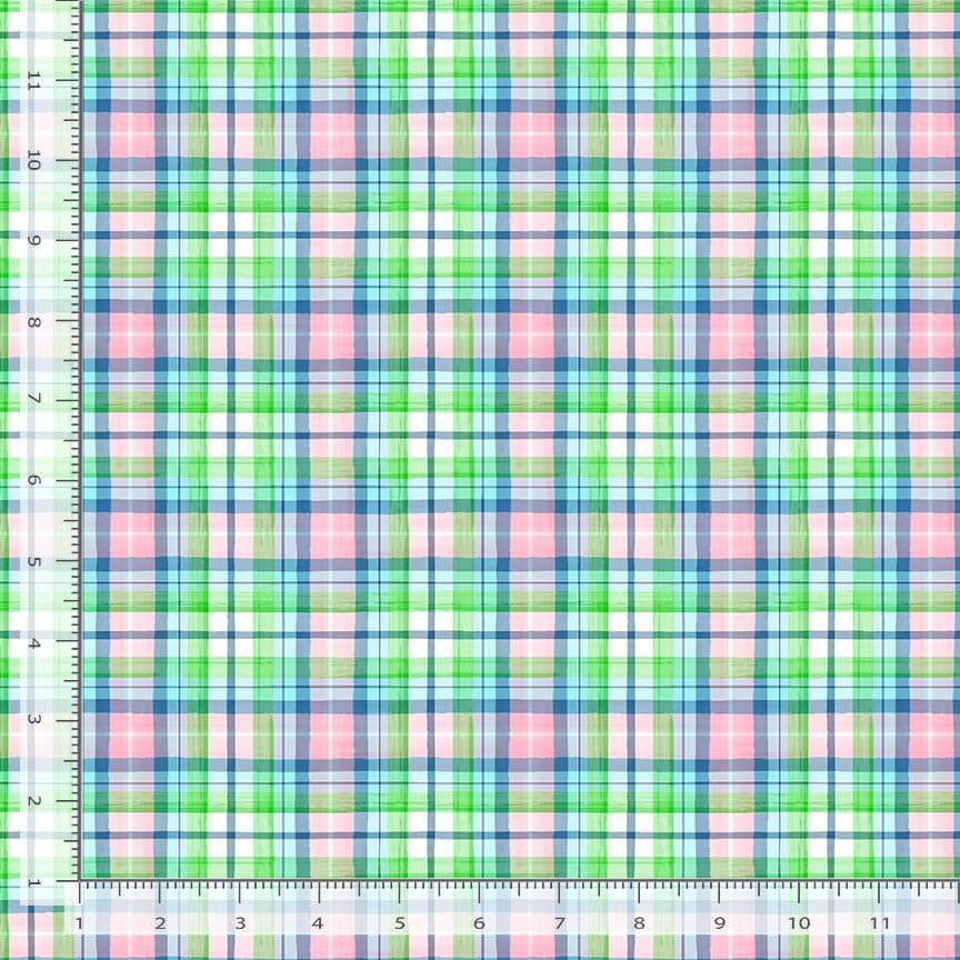Timeless Treasures Just Hatched Plaid Quilting Cotton Fabric- Easter