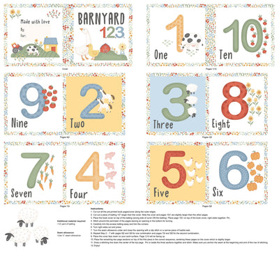 Northcott Quack Quack Moo Book Panel Quilting Cotton Fabric- White Multi