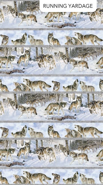 Northcott Naturescapes Wild At Heart Border Stripe Quilting Cotton Fabric- Light Blue Multi