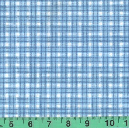 Blue Double Plaid Poly Cotton Fabric