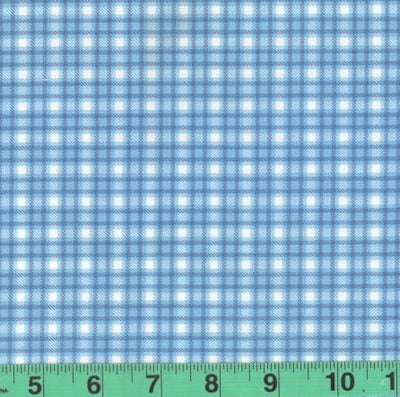 Blue Double Plaid Poly Cotton Fabric