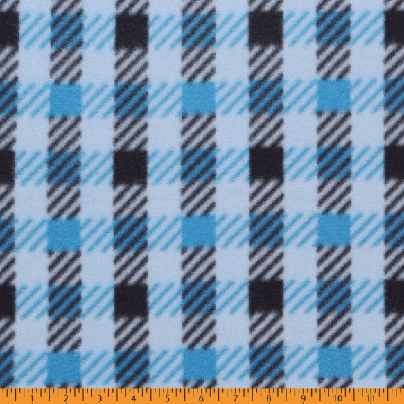 Deac Blue Plaid Polar Fleece