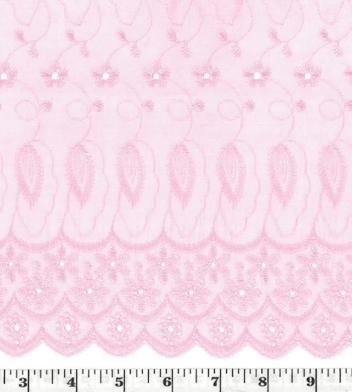 Pink Scalloped Canary Eyelet 42" wide