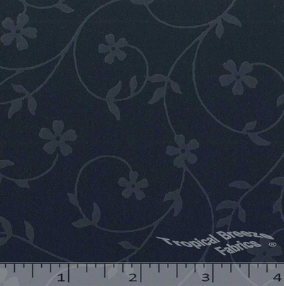 Navy Embossed Swirls Tone-on-Tone Polyester Fabric