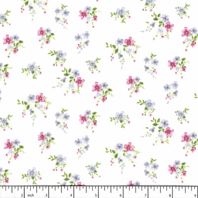 Elsa Ivory Flower Bunches Soft Rib Knit Fabric
