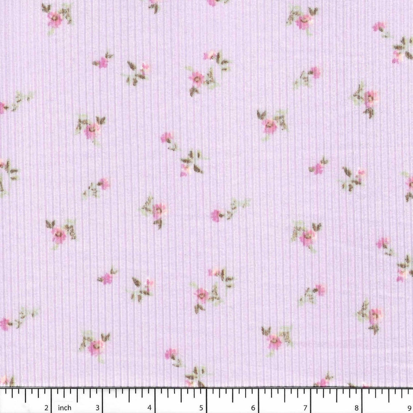 Hadassah Lavender Floral Soft Rib Knit Fabric