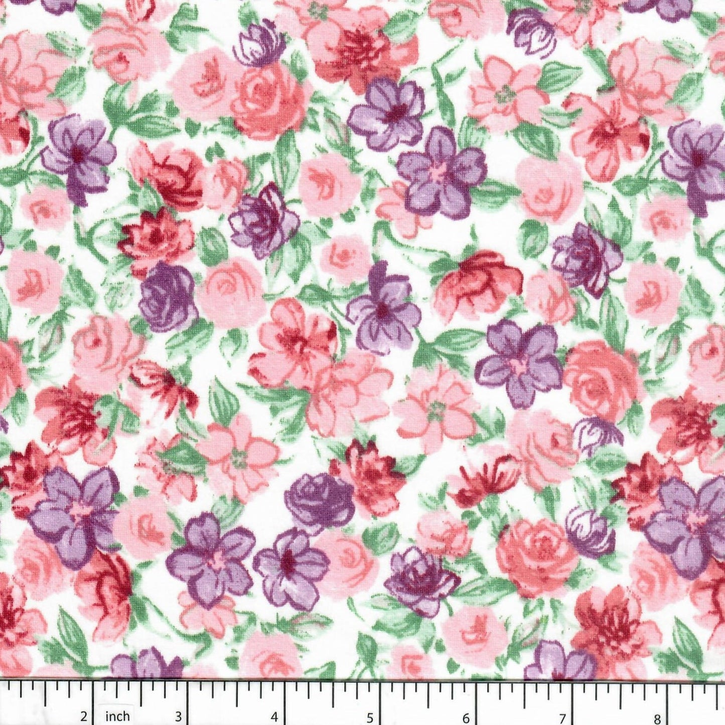 Pink Flowers DTY Brushed Knit Fabric