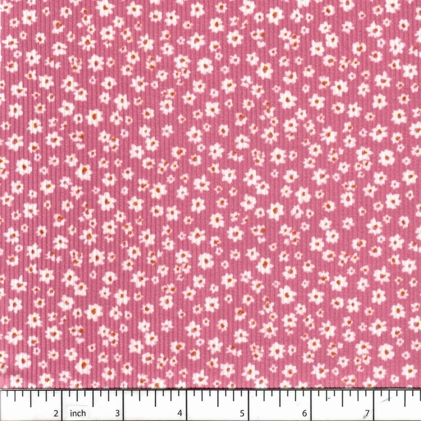 Melody Mauve Tiny Flowers Soft Rib Knit Fabric
