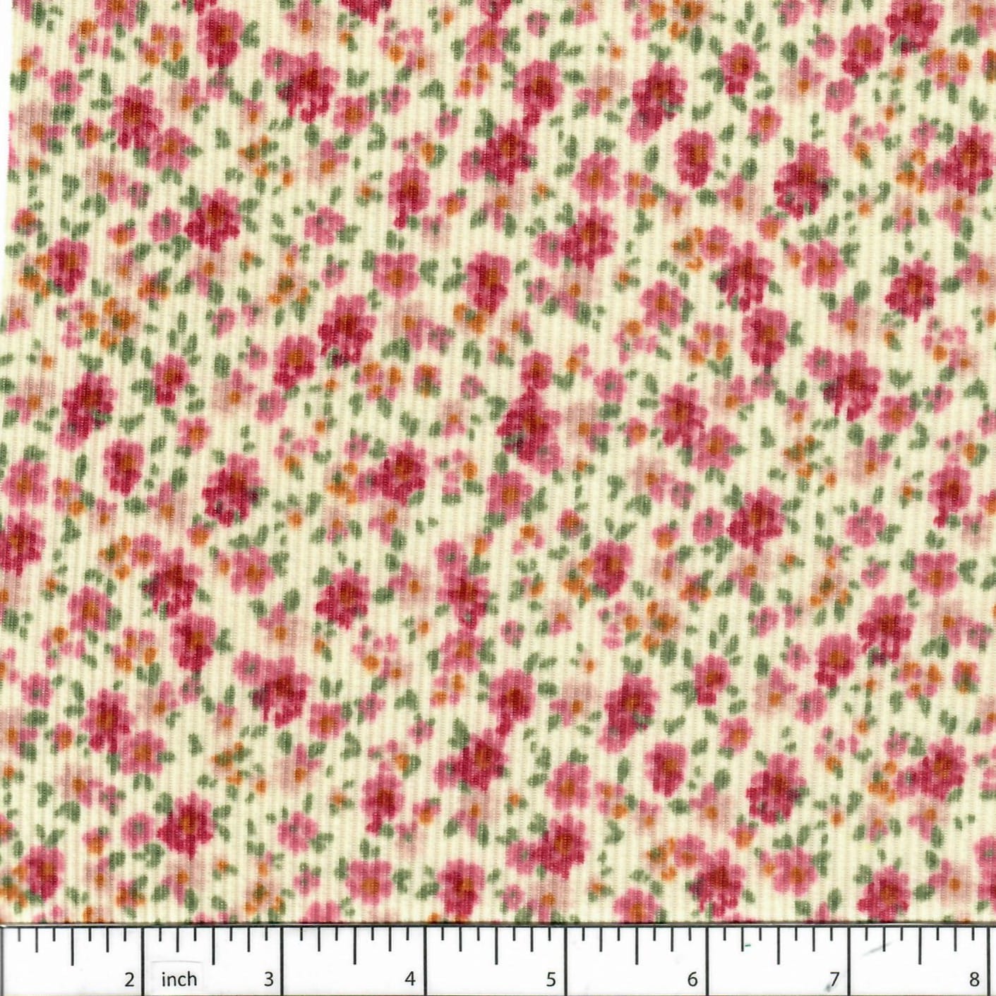 Della Ivory Little Flowers Soft Rib Knit Fabric