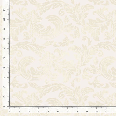 Timeless Treasures Belle Fleur Tonal Acanthus Leaves Quilting Cotton Fabric- Cream