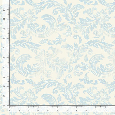 Timeless Treasures Belle Fleur Tonal Acanthus Leaves Quilting Cotton Fabric- Sky