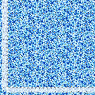Timeless Treasures Bee Kind Packed Mini Floral Quilting Cotton Fabric- Blue