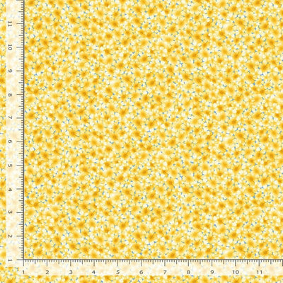 Timeless Treasures Bee Kind Packed Mini Floral Quilting Cotton Fabric- Honey