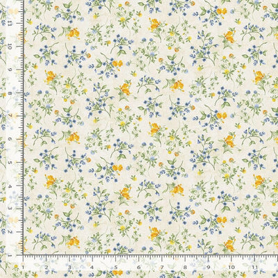 Timeless Treasures Sunflower Farm Tiny Floral Quilting Cotton Fabric- Cream
