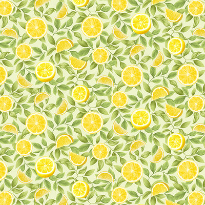 Timeless Treasures Lemon Bouquet Fruit and Leaf Quilting Cotton Fabric- Leaf
