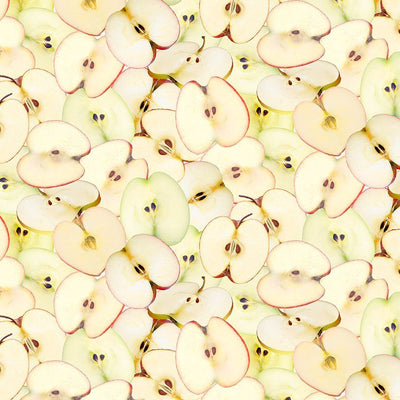 Timeless Treasures Orchard Valley Packed Apple Slices Quilting Cotton Fabric- Cream