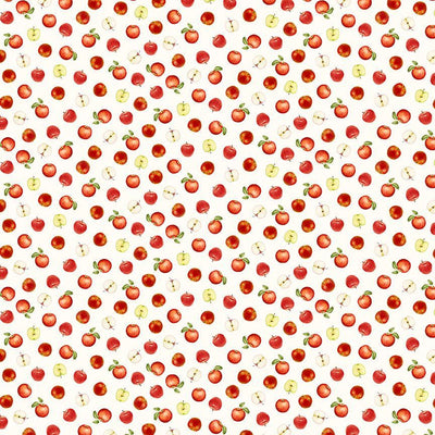 Timeless Treasures Orchard Valley Mini Apples & Slices Quilting Cotton Fabric- Cream