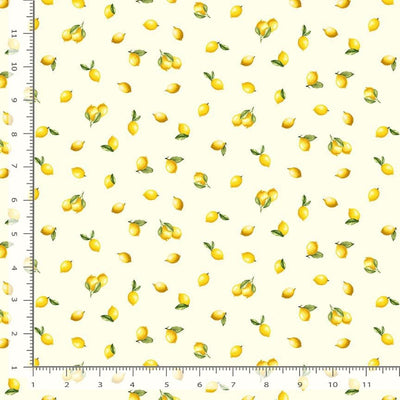 Timeless Treasures Limoncello Tossed Mini Lemons Quilting Cotton Fabric- Cream