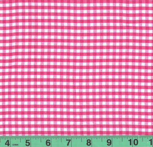 1/8" Fuchsia Checkered Yarn Dyed Poly Cotton Fabric