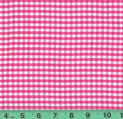 1/8" Fuchsia Checkered Yarn Dyed Poly Cotton Fabric