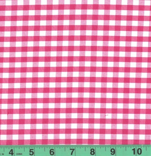 1/4" Fuchsia Checkered Yarn Dyed Poly Cotton Fabric