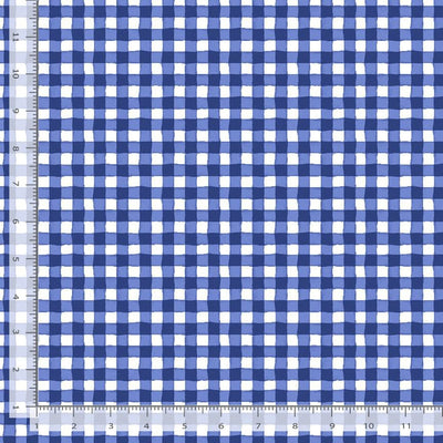 Timeless Treasures Limoncello Gingham Check Quilting Cotton Fabric- Blue