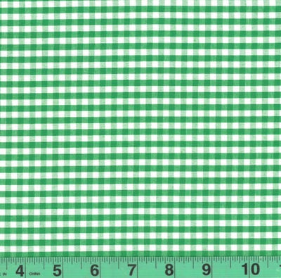 1/8" Kelly Green Checkered Yarn Dyed Poly Cotton Fabric