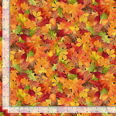 Timeless Treasures Gather With a Grateful Heart Autumn Fall Leaves Quilting Cotton Fabric- Autumn
