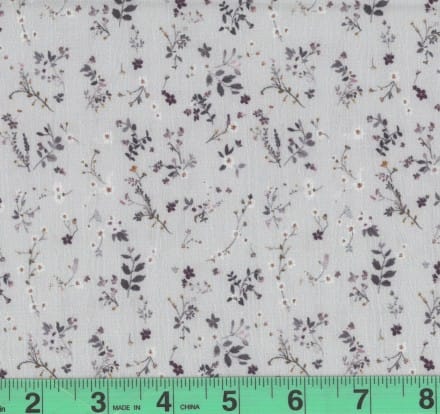 Hannah Gray Tiny Floral Stripe Crepe Polyester Fabric