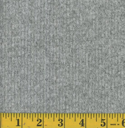 Solid Gray Hatchi Rayon Rib Brushed Sweater Knit Fabric