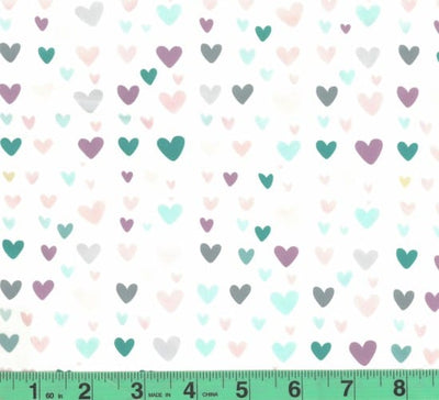 Colorful Hearts DTY Brushed Knit Fabric