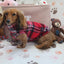 Falko Red Plaid Fleece Dachshund Sweater - Measurements in item description