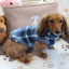 Brinkley Blue Plaid Fleece Dachshund Sweater - Measurements in item description