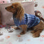 Falko Blue Plaid Fleece Dachshund Sweater - Measurements in item description