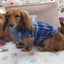 Falko Blue Plaid Fleece Dachshund Sweater - Measurements in item description