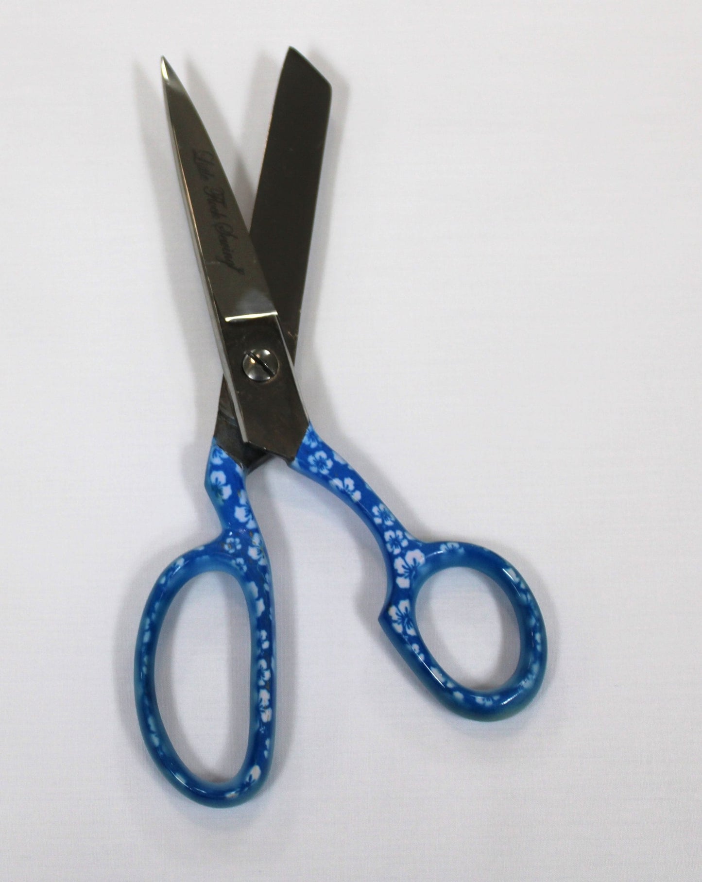 Little Flock Sewing High Quality 8" Professional Tailor Scissors- Blue Floral